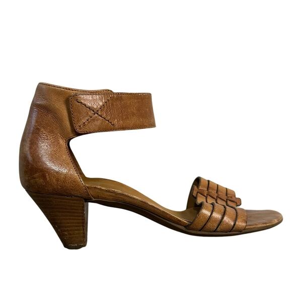 PAUL GREEN Women's Coco Leather Ankle Strap Sandal Size 4/US 6.5 In Brown - Picture 1 of 8